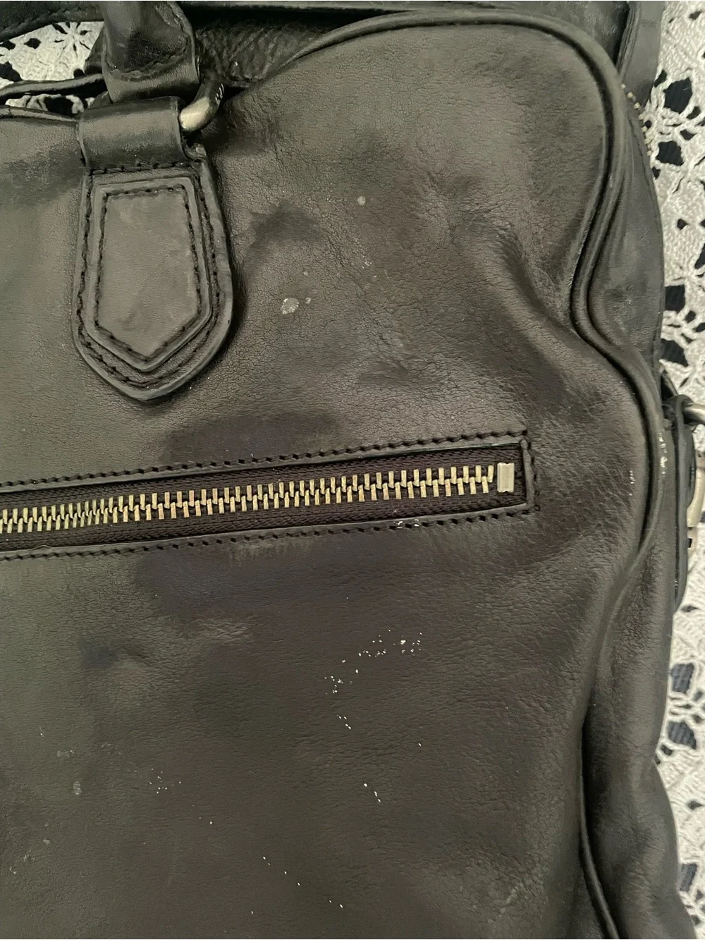 Frye Black Leather Tote with Shoulder Strap